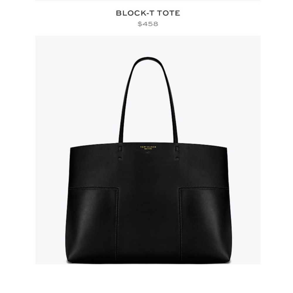 Tory Burch Block T Tote - Black